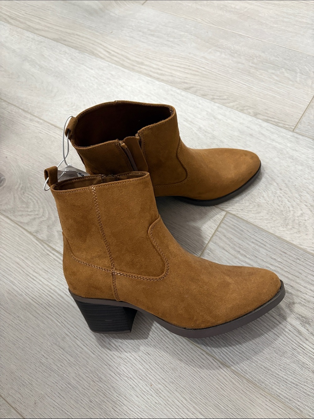 Old Navy Suede Ankle Boots in Cognac